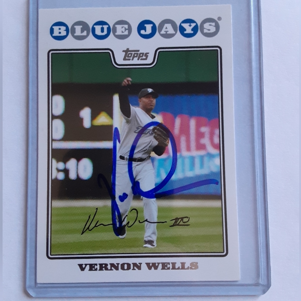 Blue Jays Angels autograph Vernon Wells signed baseball card